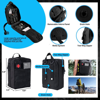 Survival Kit and First Aid Kit, 142Pcs Survival Gear & Equipment, for Men Dad Husband Who Likes Camping Outdoor