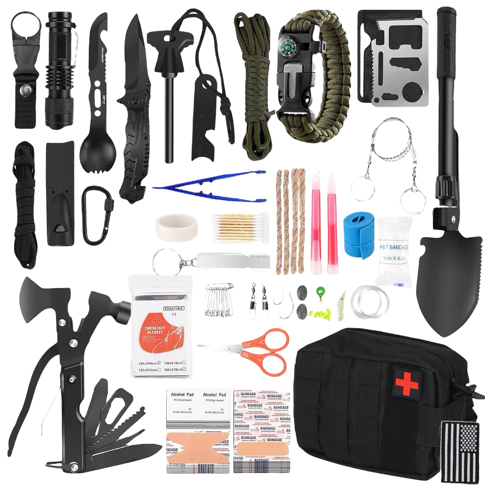 Survival Kit and First Aid Kit, 142Pcs Survival Gear & Equipment, for Men Dad Husband Who Likes Camping Outdoor