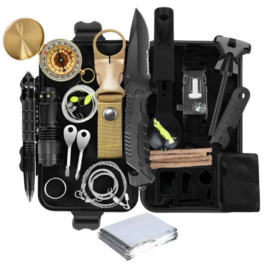 Survival Kit 28 in 1, Teakwood Survival Gear, Survival Gear Tool Emergency Tactical Equipment Gifts Men Dad Husband, Supplies Kits
