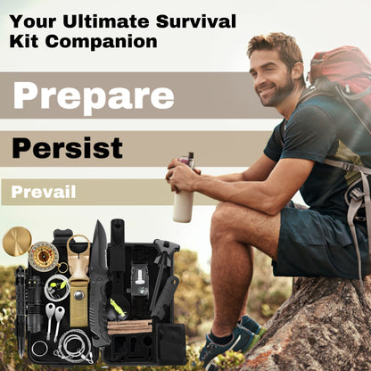 Survival Kit 28 in 1, Teakwood Survival Gear, Survival Gear Tool Emergency Tactical Equipment Gifts Men Dad Husband, Supplies Kits